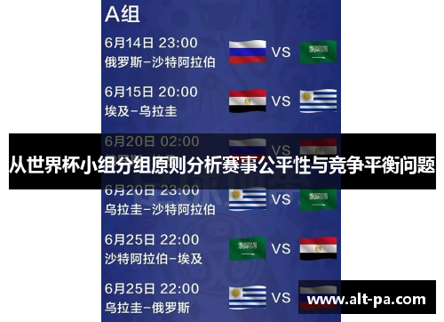 从世界杯小组分组原则分析赛事公平性与竞争平衡问题